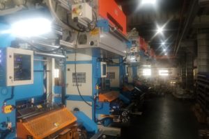 1 and 2 color inline print presses with corona treater and banner safety system Minigrip, TX